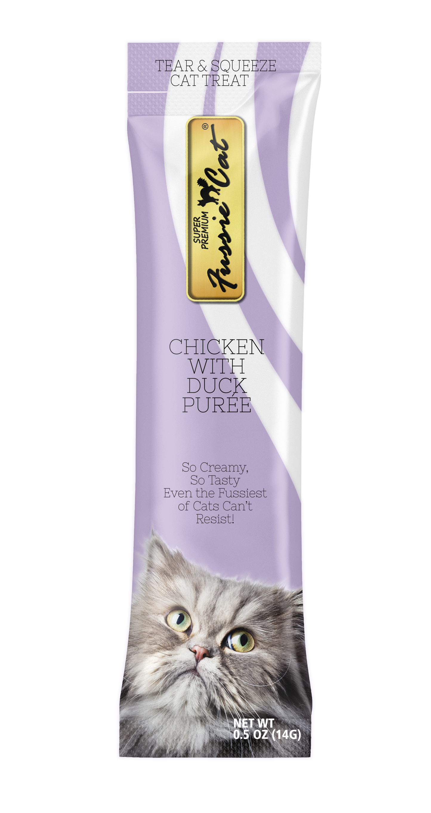 Fussie Cat Chicken With Duck Purée 0.5-oz, 4-Pack, Cat Treat