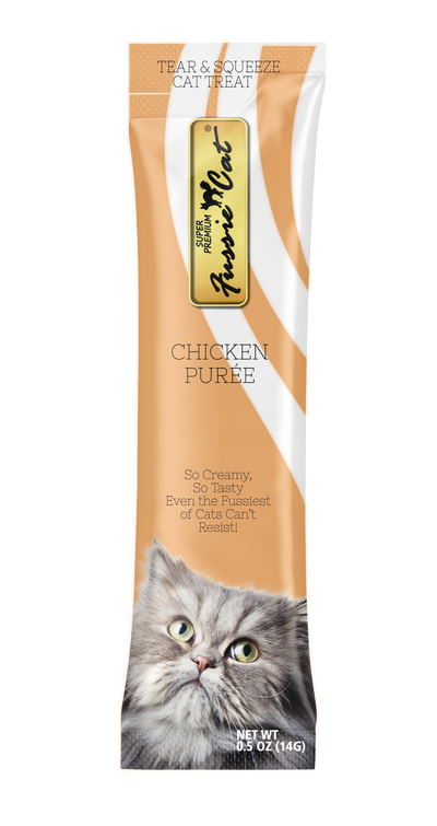 Fussie Cat Chicken Purée 0.5-oz, 4-Pack, Cat Treat