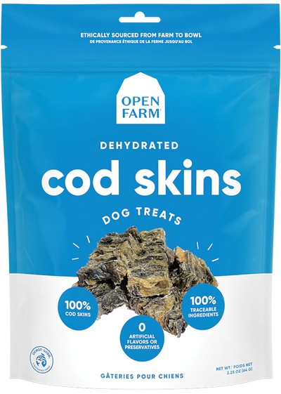Open Farm Dehydrated Dog Treats, Cod Skin Recipe, 2.25-oz Bag