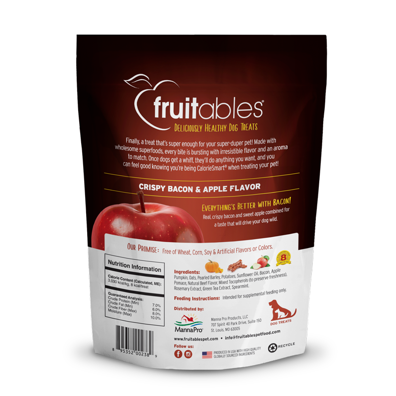 Fruitables Baked Crispy Bacon & Apple 7-oz, Dog Treat
