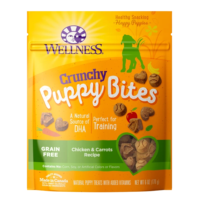 Wellness Crunchy Puppy Bites Chicken & Carrots Recipe 6-oz, Dog Treat