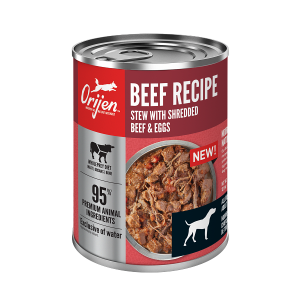 Orijen Beef Stew Recipe With Shredded Beef and Eggs, 12.8-oz Case of 12