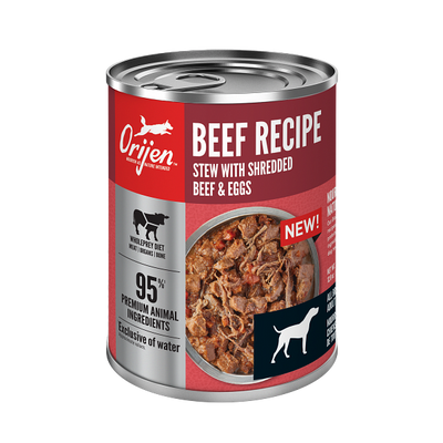 Orijen Beef Stew Recipe With Shredded Beef and Eggs, 12.8-oz Case of 12