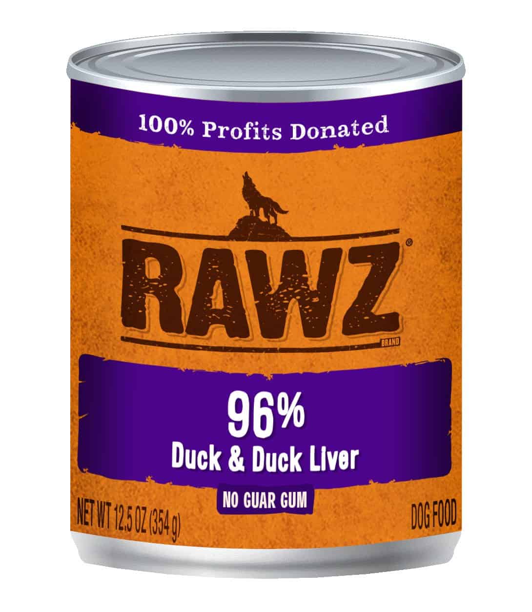 RAWZ® Steam Cooked 96% Duck & Duck Liver Recipe, Wet Dog Food, 12.5oz Case of 12