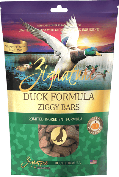 Zignature Ziggy Bar Biscuits Duck Recipe 12-oz, Dog Treat