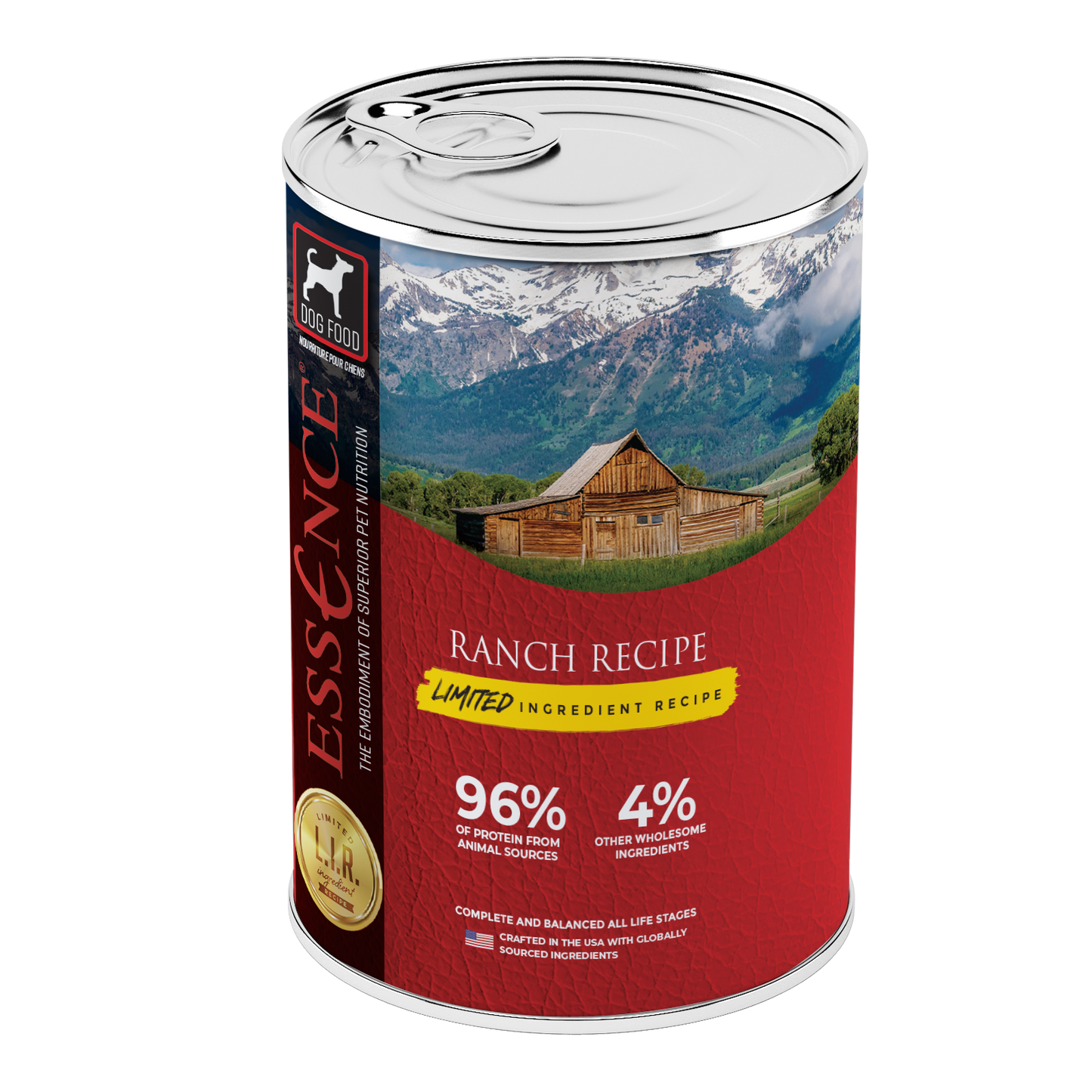 Essence LIR Ranch Wet Dog Food Recipe, 13-oz Case of 12