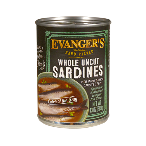 Evangers Hand Packed Whole Uncut Sardines Wet Food Topper, 12-oz, Case Of 12