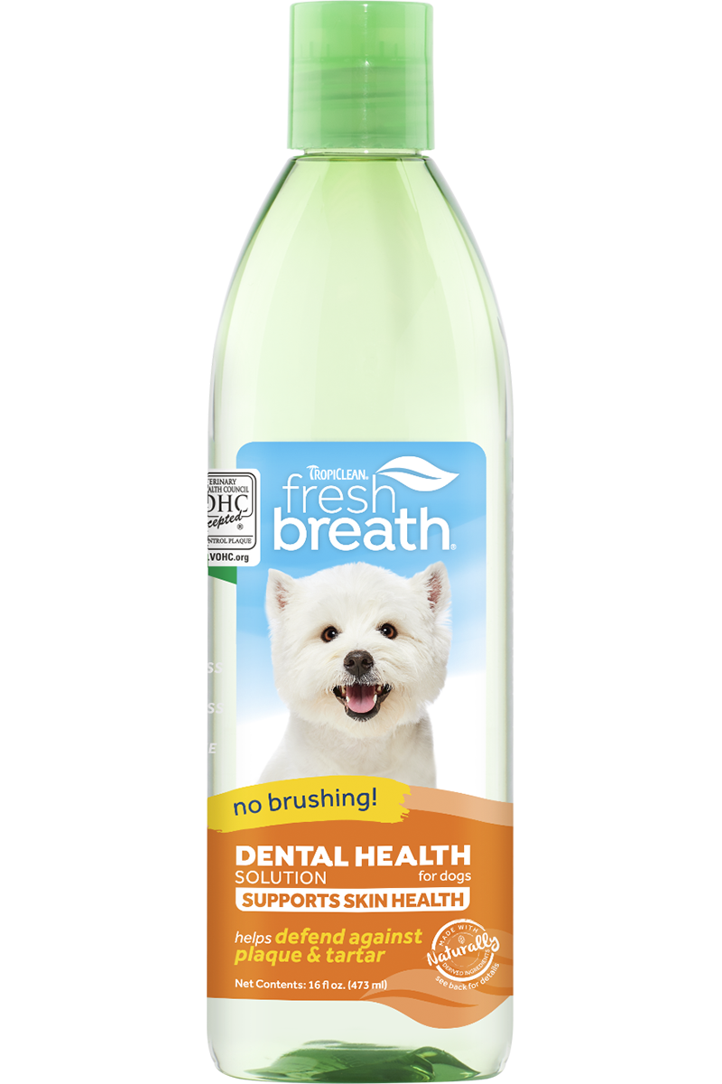 Tropiclean Fresh Breath Dental Health Solution For Dogs, Supports Skin Health, 33.8-oz