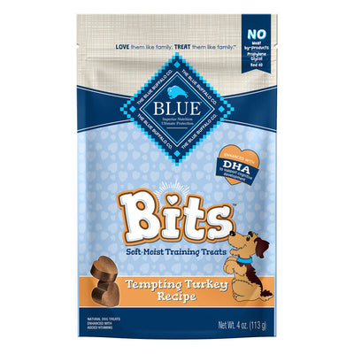 Blue Buffalo BLUE Bits Natural Soft-Moist Training Dog Treats, Turkey, 4oz Bag