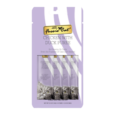 Fussie Cat Chicken With Duck Purée 0.5-oz, 4-Pack, Cat Treat