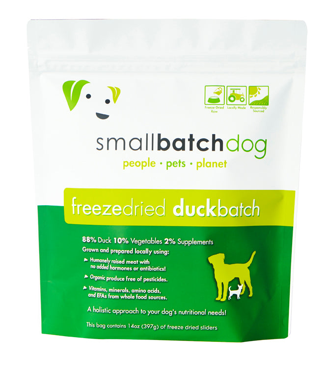 Smallbatch Freeze-Dried Raw Dog Food, Duckbatch 14-oz Bag
