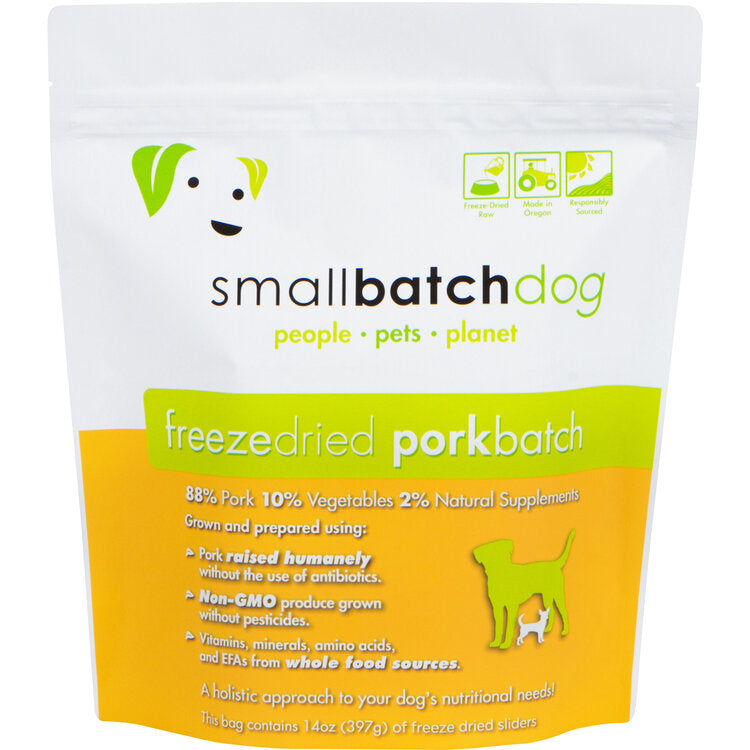 Smallbatch Freeze-Dried Raw Dog Food, Porkbatch 14-oz Bag