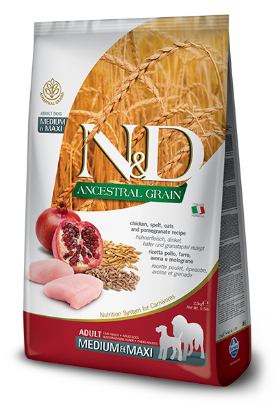 Farmina N&D Ancestral Grain Adult Chicken & Pomegranate Medium & Maxi Dry Dog Food
