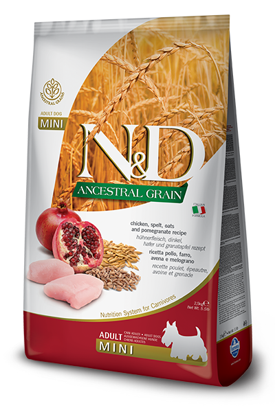 Farmina N&D Ancestral Grain Adult Chicken & Pomegranate Mini Dry Dog Food