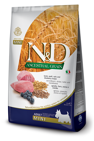 Farmina N&D Ancestral Grain Adult Lamb & Blueberry Mini Dry Dog Food