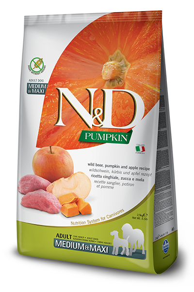Farmina N&D Pumpkin Grain Free Adult Wild Boar & Apple Medium & Maxi Dry Dog Food