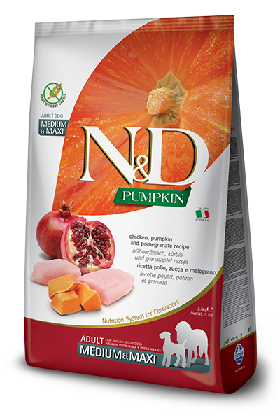 Farmina N&D Pumpkin Grain Free Adult Chicken & Pomegranate Medium & Maxi Dry Dog Food