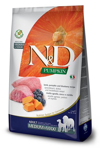 Farmina N&D Pumpkin Grain Free Lamb & Blueberry Med & Maxi Dry Dog Food
