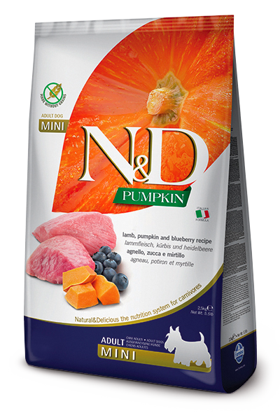 Farmina N&D Pumpkin Grain Free Adult Lamb & Blueberry Mini Dry Dog Food
