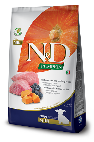 Farmina N&D Pumpkin Grain Free Puppy Lamb & Blueberry Mini Dry Dog Food