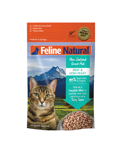 Feline Natural Beef & Hoki Feast , Freeze-Dried Raw Cat Food