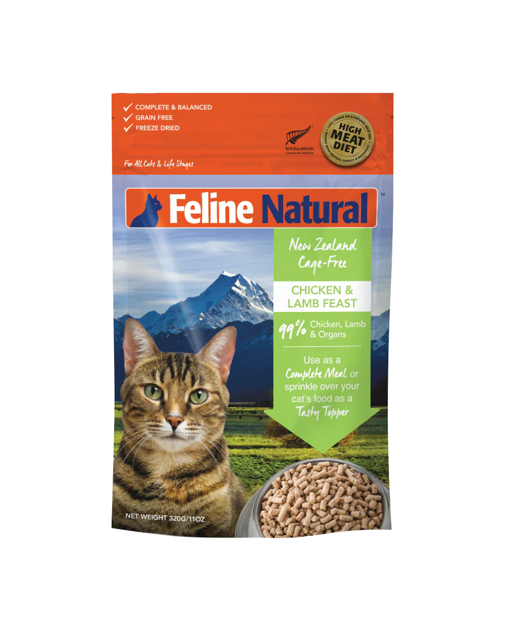 Feline Natural Chicken & Lamb Feast , Freeze-Dried Raw Cat Food