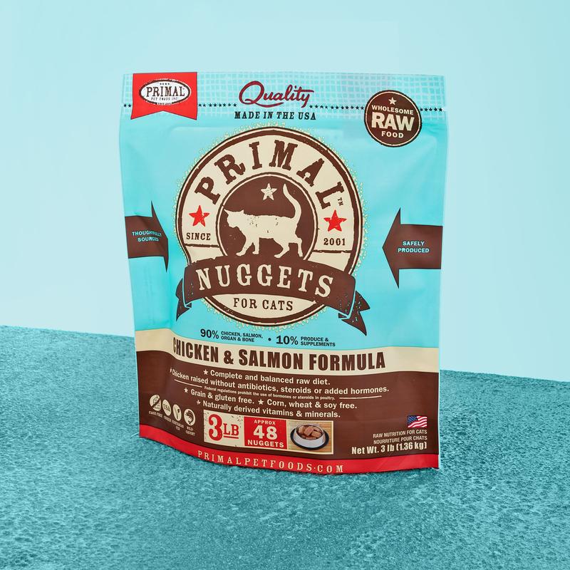 Primal Frozen Raw Nuggets Chicken & Salmon Cat Food, 3-lb Bag