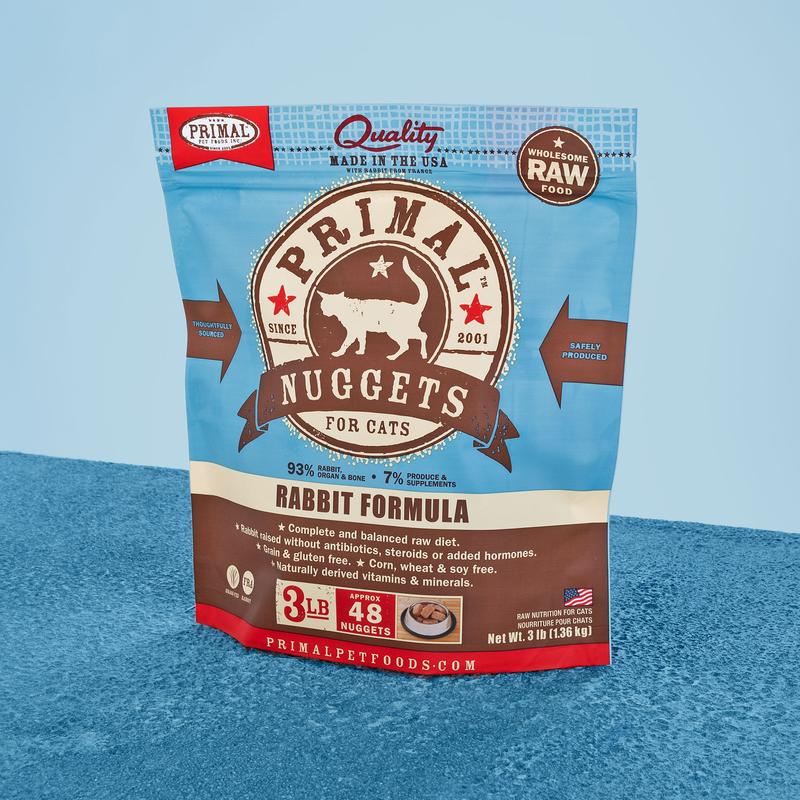 Primal Frozen Raw Nuggets Rabbit Cat Food, 3-lb Bag