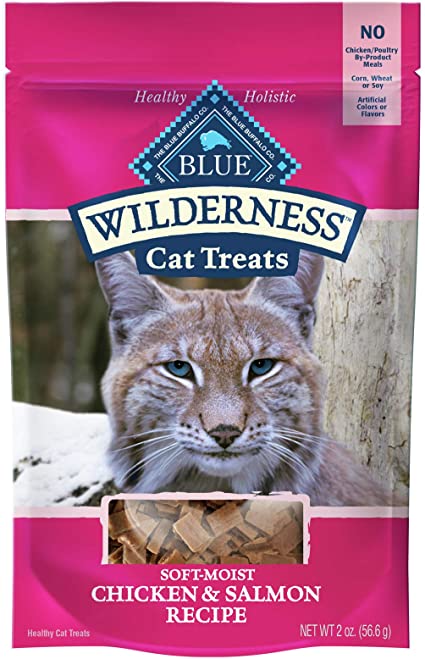 Blue Buffalo Wilderness Grain Free Soft-Moist Cat Treats, Chicken and Salmon Recipe 2-oz Bag