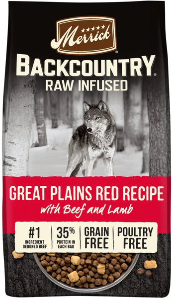 Merrick Grain Free Backcountry Raw Infused Great Plains Red Recipe Dry Anaheim Feed Pet Supply