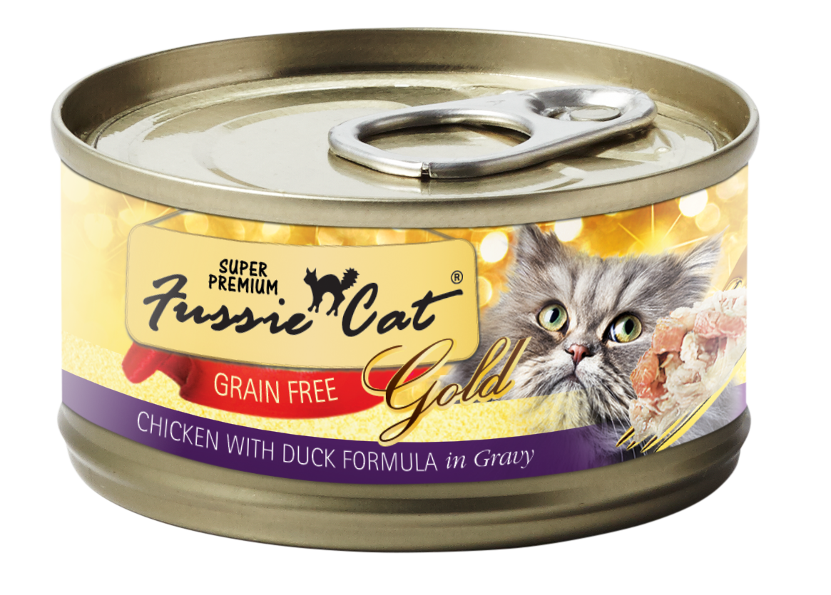 Fussie Cat Gold Chicken, Duck, & Gravy Wet Cat Food, Case of 24