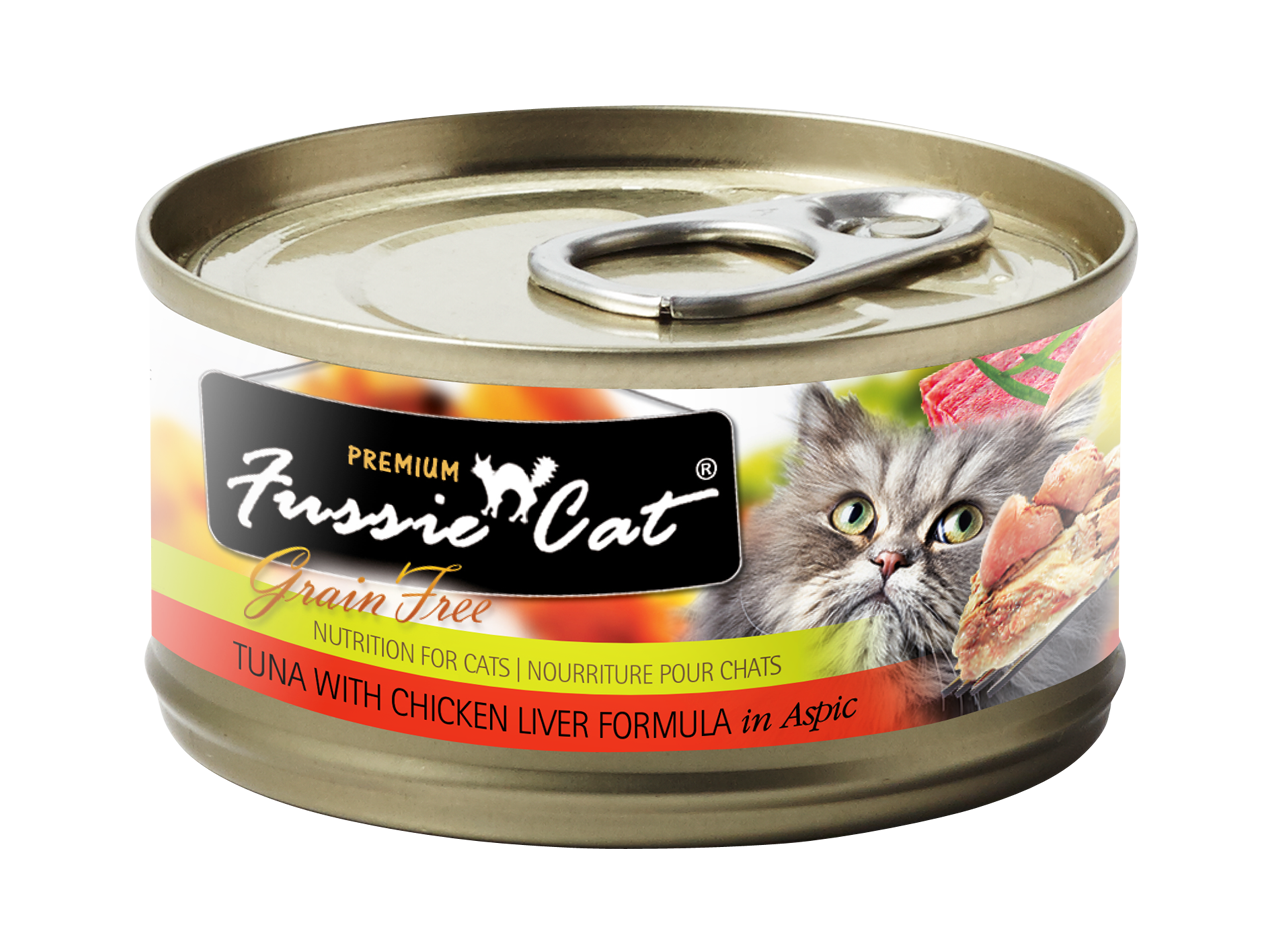 Fussie Cat Tuna, Chicken & Liver Wet Cat Food, 2.82-oz, Case of 24