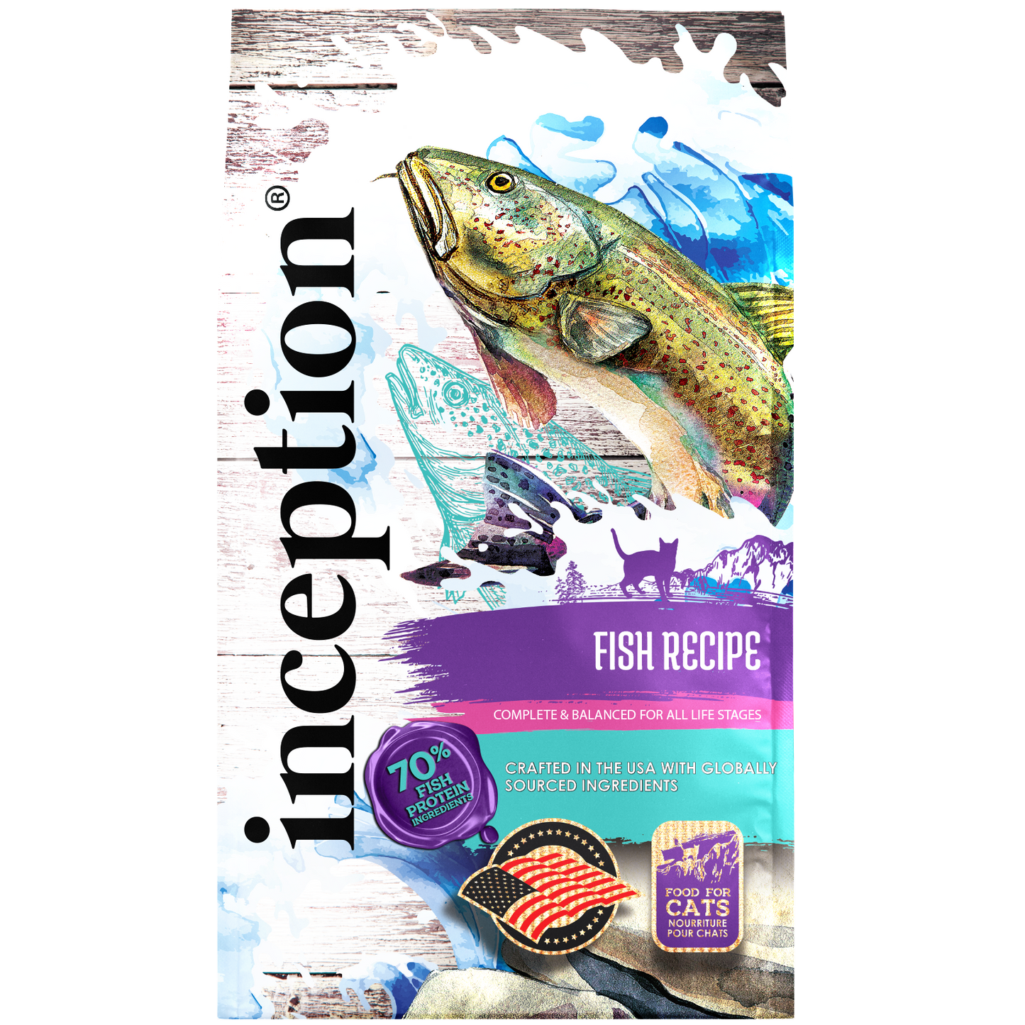 Inception Adult Fish Recipe, Dry Cat Food, 4-lb