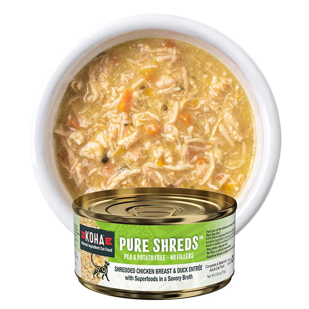 Koha Pure Shreds Shredded Chicken Breast And Duck Entrée, Wet Cat Food