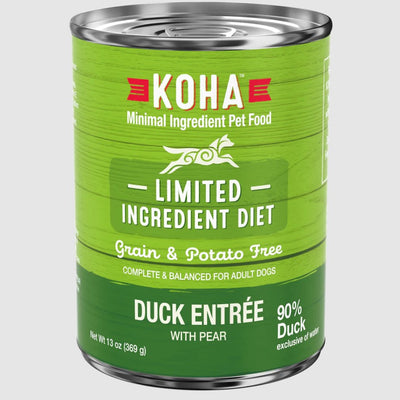 Koha Limited Ingredient Diet Duck Entrée, Wet Dog Food, 13-Oz Case Of 12