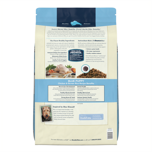 Blue Buffalo Life Protection Formula Natural Puppy Dry Dog Food, Chicken and Brown Rice