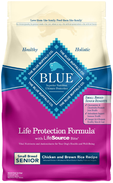 Blue Buffalo Life Protection Formula Natural Senior Small Breed Dry Dog Food, Chicken and Brown Rice