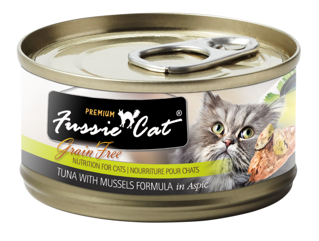 Fussie Cat Tuna & Mussels Wet Cat Food, Case of 24