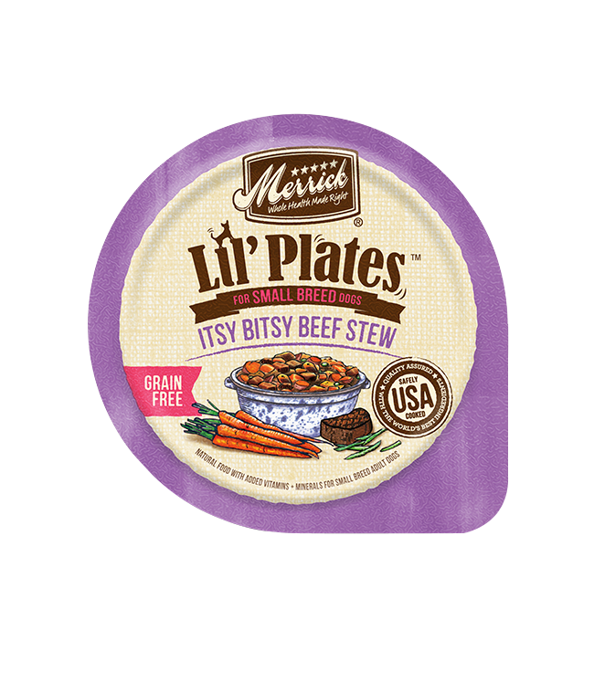 Merrick Lil' Plates Grain Free Itsy Bitsy Beef Stew Dinner Wet Dog Food, 3.5-oz Case of 12