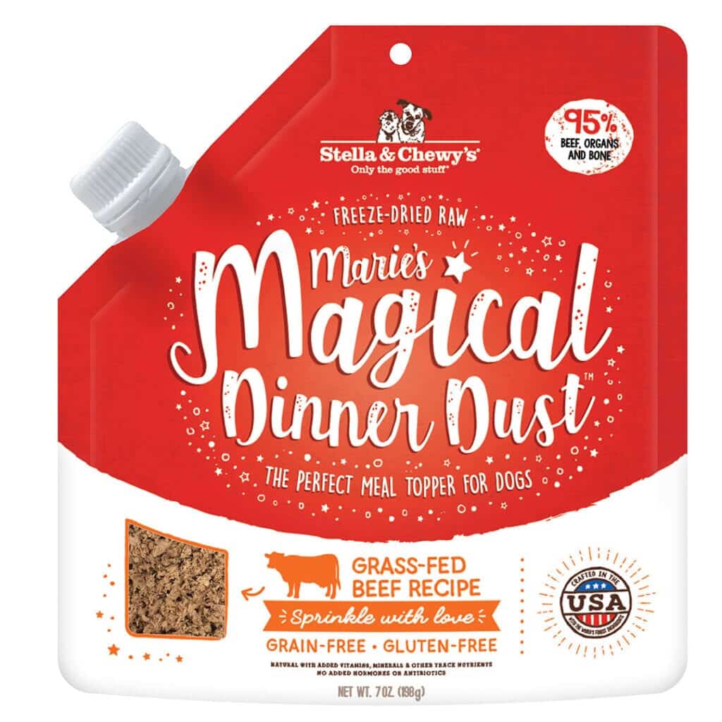 Stella & Chewy's Maries Magical Dinner Dust Grass-Fed Beef Recipe Freeze-Dried Dog Food, 7-oz Bag