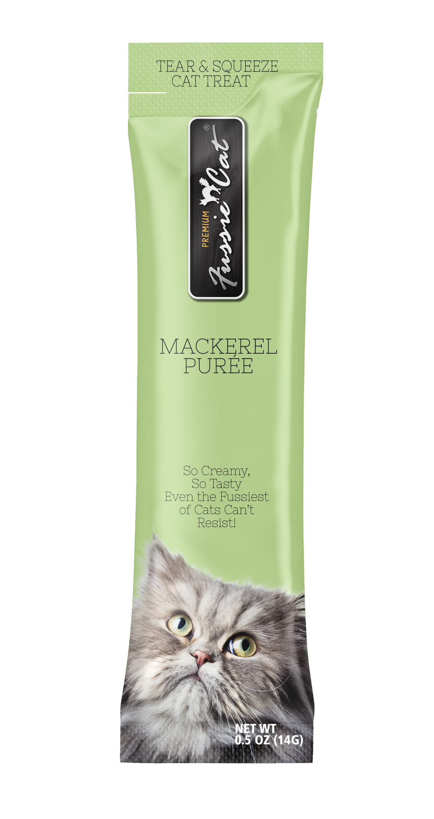Fussie Cat Mackerel Purée 0.5-oz, 4-Pack, Cat Treat