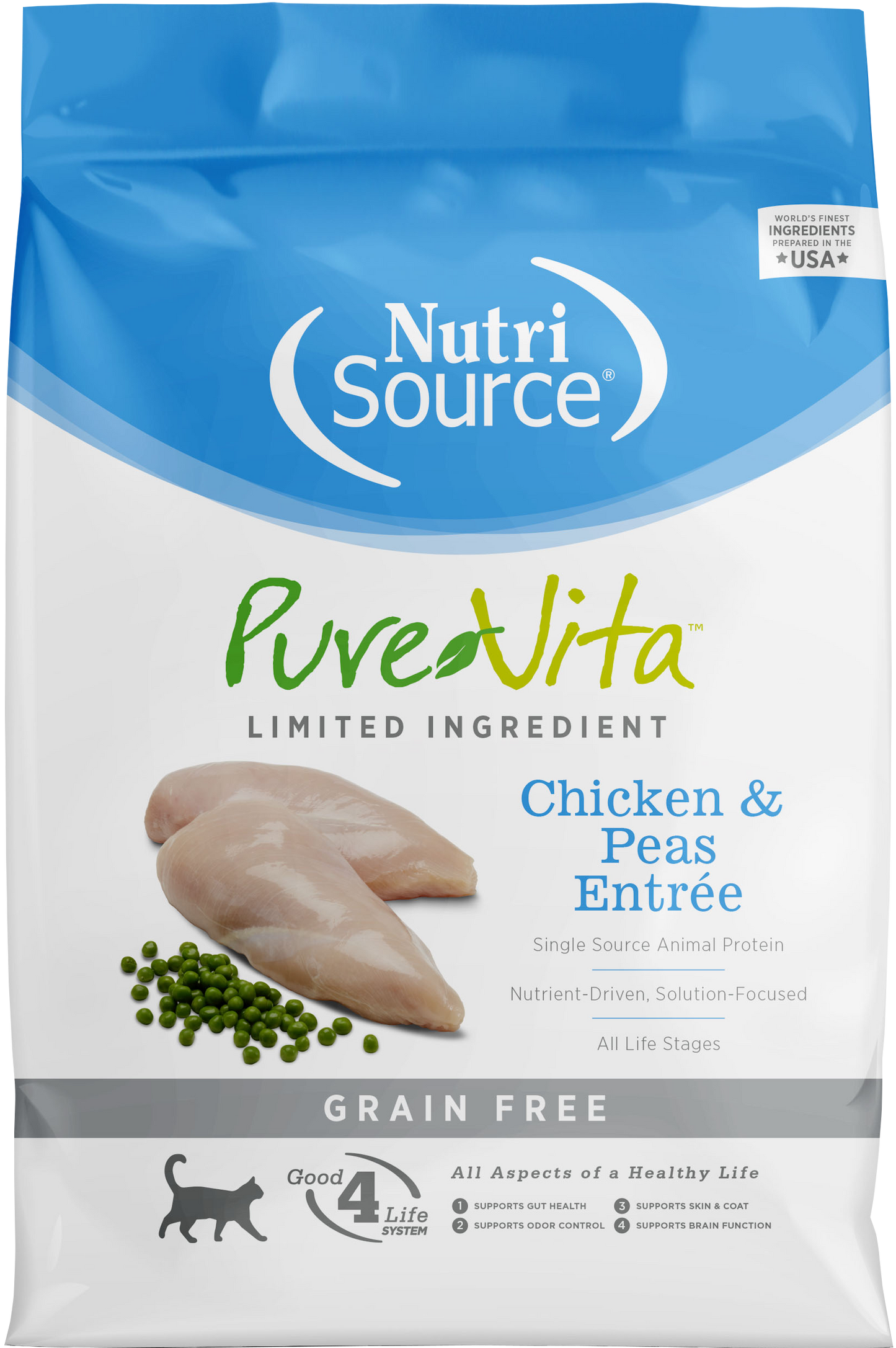 NutriSource PureVita Grain Free Chicken & Peas Entrée Dry Cat Food