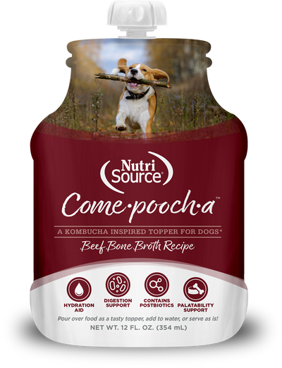 Nutrisource Come·pooch·a™ Beef Bone Broth 12-oz, Meal topper