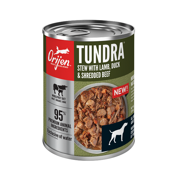 Orijen Tundra Stew Recipe WithLamb, Duck, and Shredded Beef, 12.8-oz Case of 12