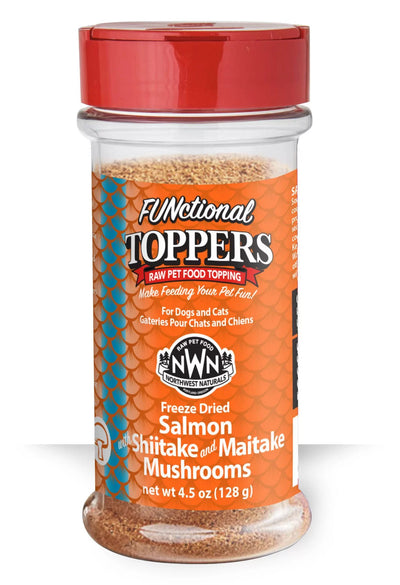 Northwest Naturals Functional Topper Freeze-Dried Salmon With Shiitake & Maitake Mushrooms 3.5-oz, Meal Topper