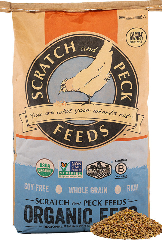 Scratch And Peck Naturally Free Organic Grower, Poultry Feed, 25-lb Bag