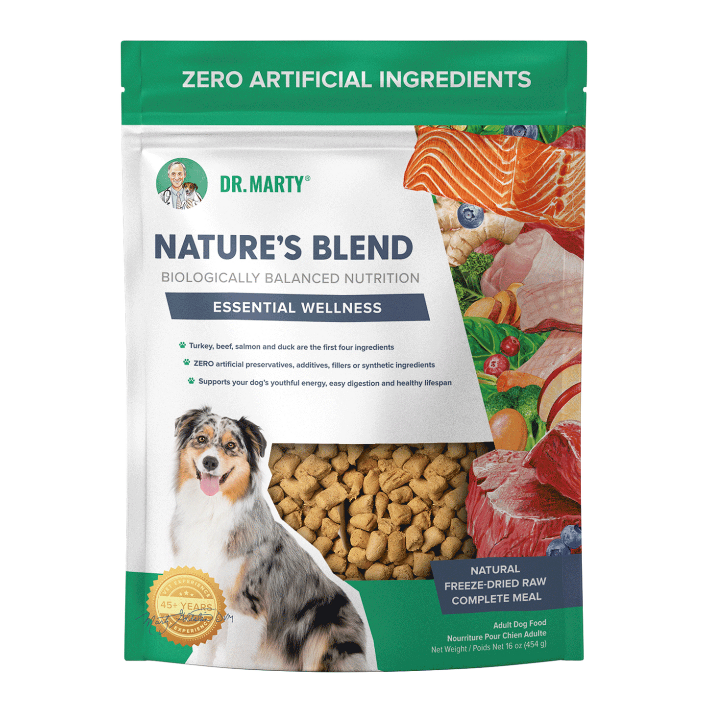 Dr. Marty Nature's Blend Essential Wellness Adult Recipe, Freeze-Dried Raw Dog Food