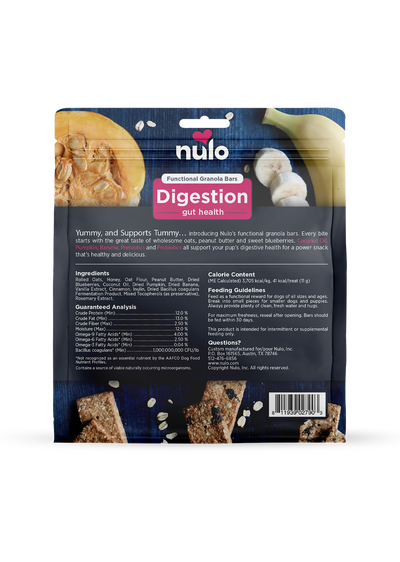 Nulo Digestion Gut Health Functional Granola Bars 10-oz, Dog Treat