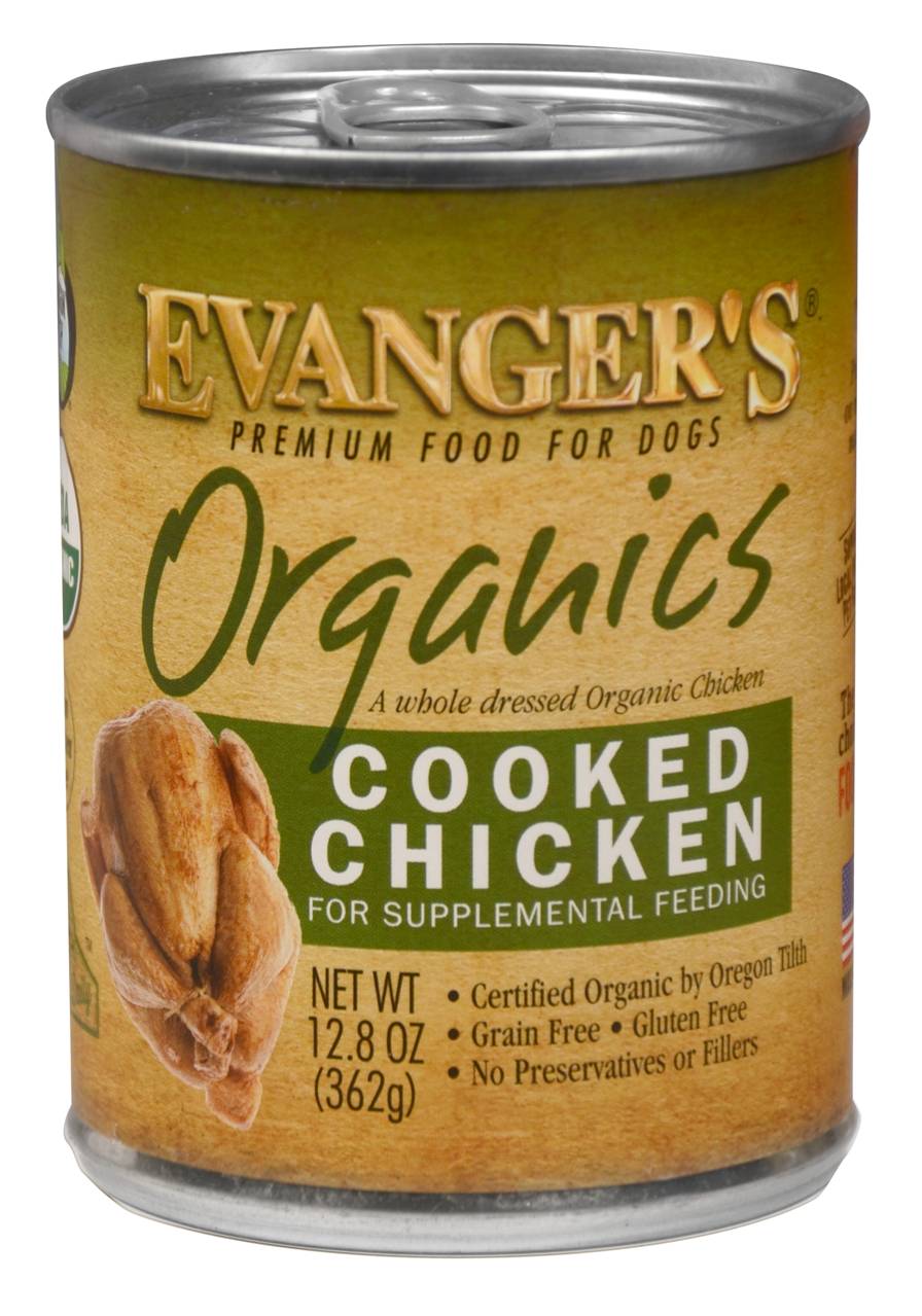 Evanger's Organic Chicken Dinner, Wet Food Topper, 12.5-oz Case of 12