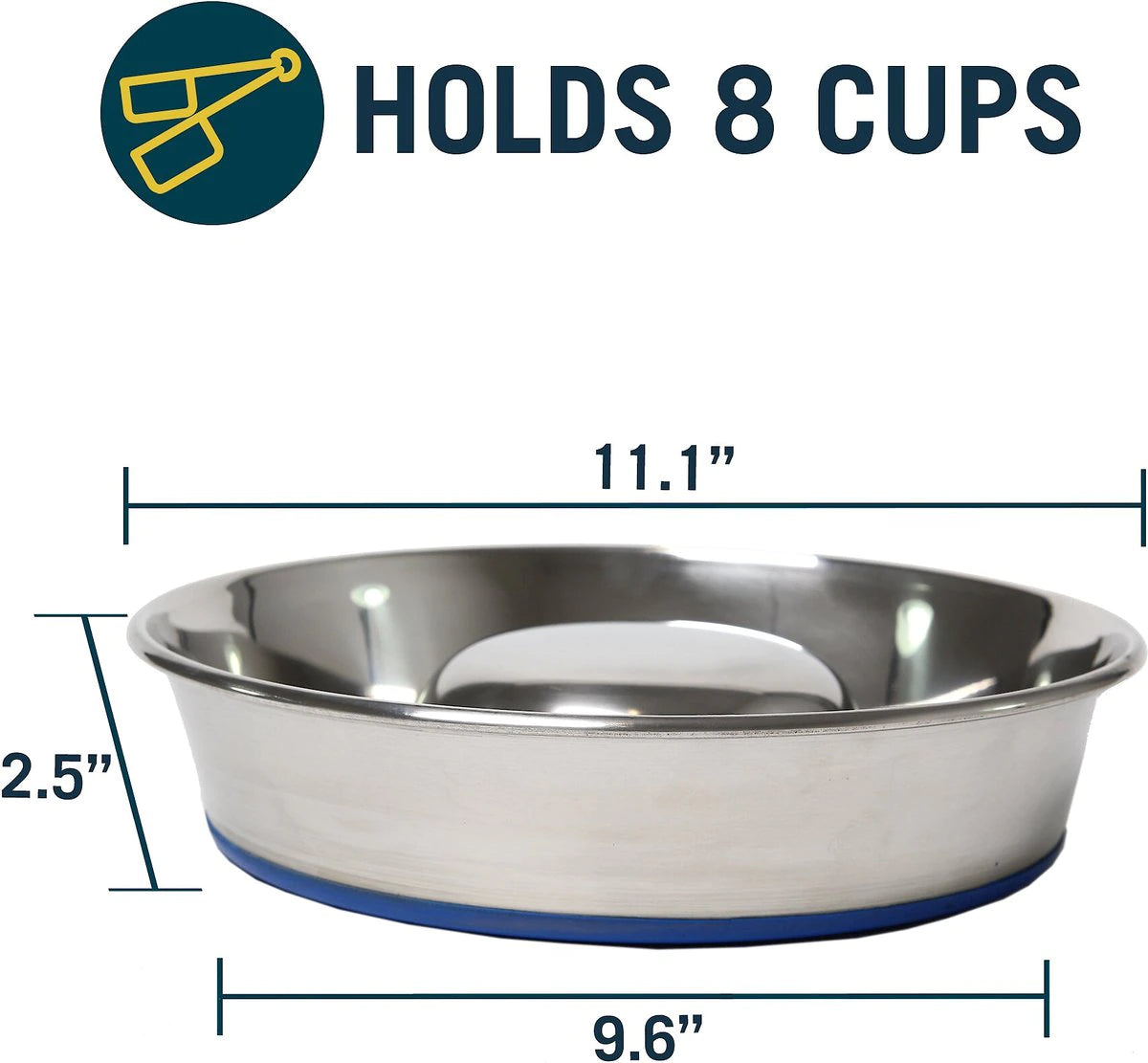 OurPets Durapet Slow Feeder Stainless Steel Pet Bowl